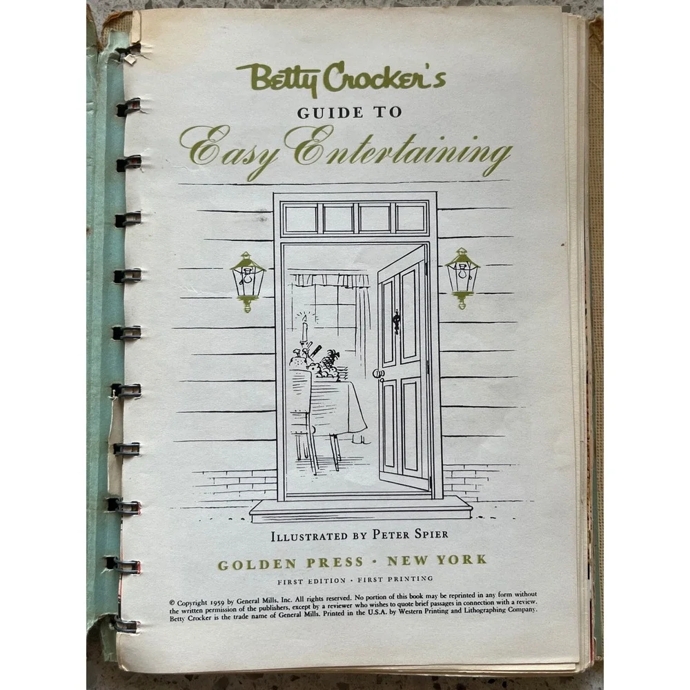 1959 Betty Crocker Guide to Easy Entertaining First Edition Peter Spier Vintage